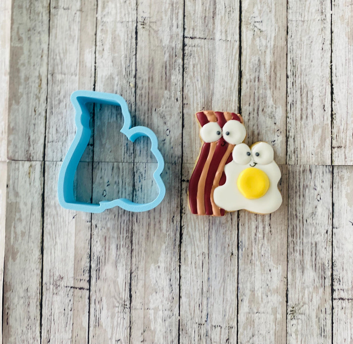 Bacon and Eggs 2 Cookie Cutter, egg Cutter, bacon Cutter, breakfast cutter