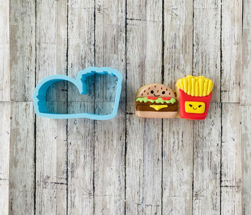 Burger and Fries 2 Cookie Cutter, food cutter, burger cutter, fries cutter, fast food cutter, bbq cutter