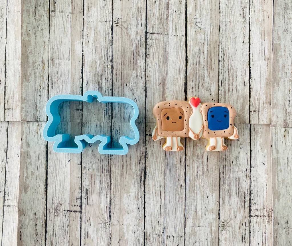Peanut Butter and Jelly 2 Cookie Cutter, food cutter, snack cutter, kid cutter, peanut butter cutter, jelly cutter