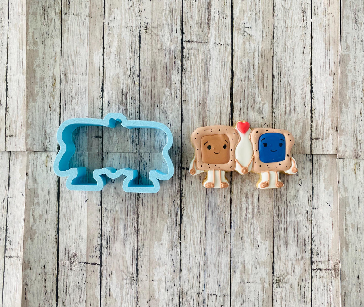 Peanut Butter and Jelly 2 Cookie Cutter, food cutter, snack cutter, kid cutter, peanut butter cutter, jelly cutter