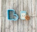Cookies and Milk 2 Cookie Cutter, cookies cutter, milk cutter, kid cutter, snack cutter, desert cutter