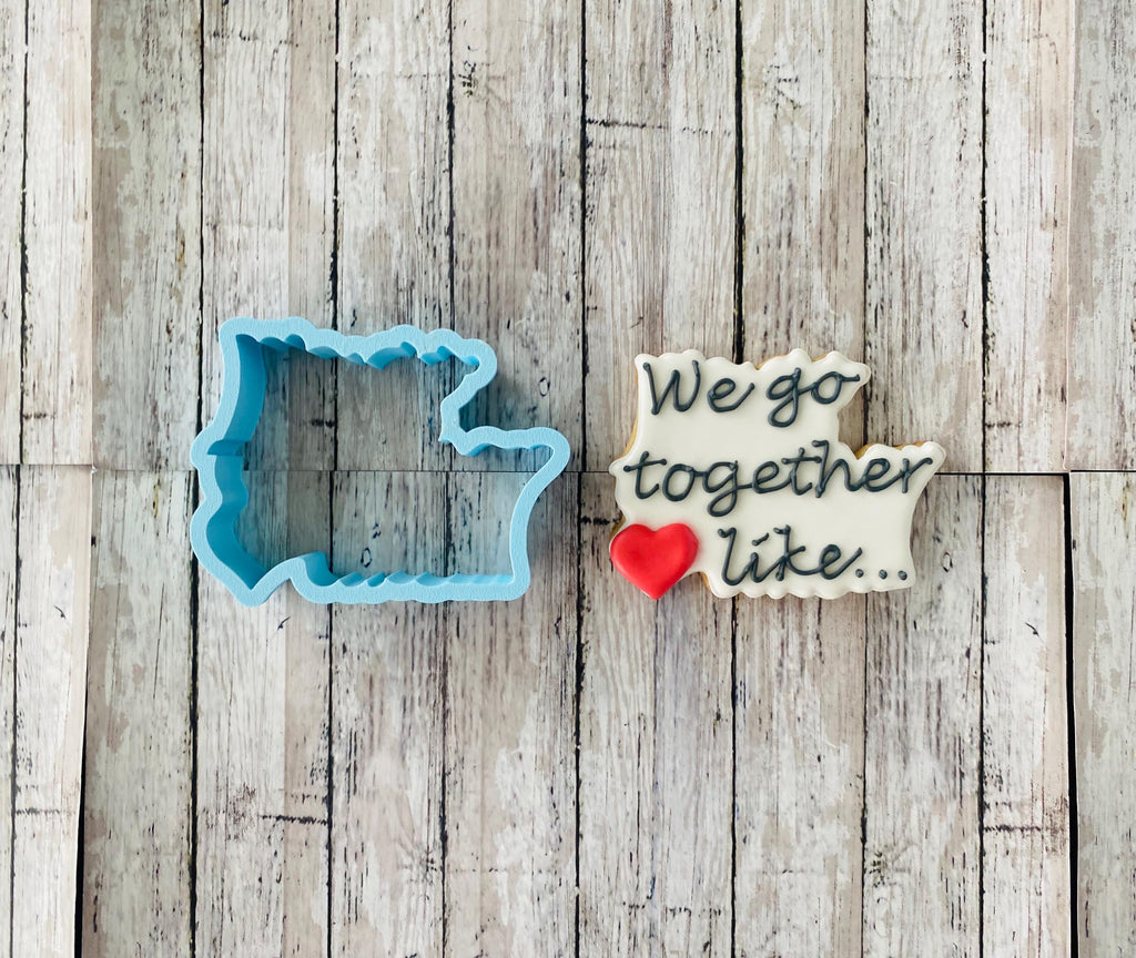 We Go together Word Cookie Cutter, valentines cutter