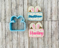 Bunny Ears Name Plate Cookie Cutter, bunny plaque cutter, Easter cutter, animal cutter, rabbit cutter, holiday cutter