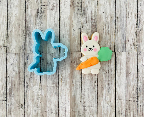 Bunny with Carrot Cutter, Easter cutter, Easter bunny cutter, animal cutter, rabbit cutter, holiday cutter