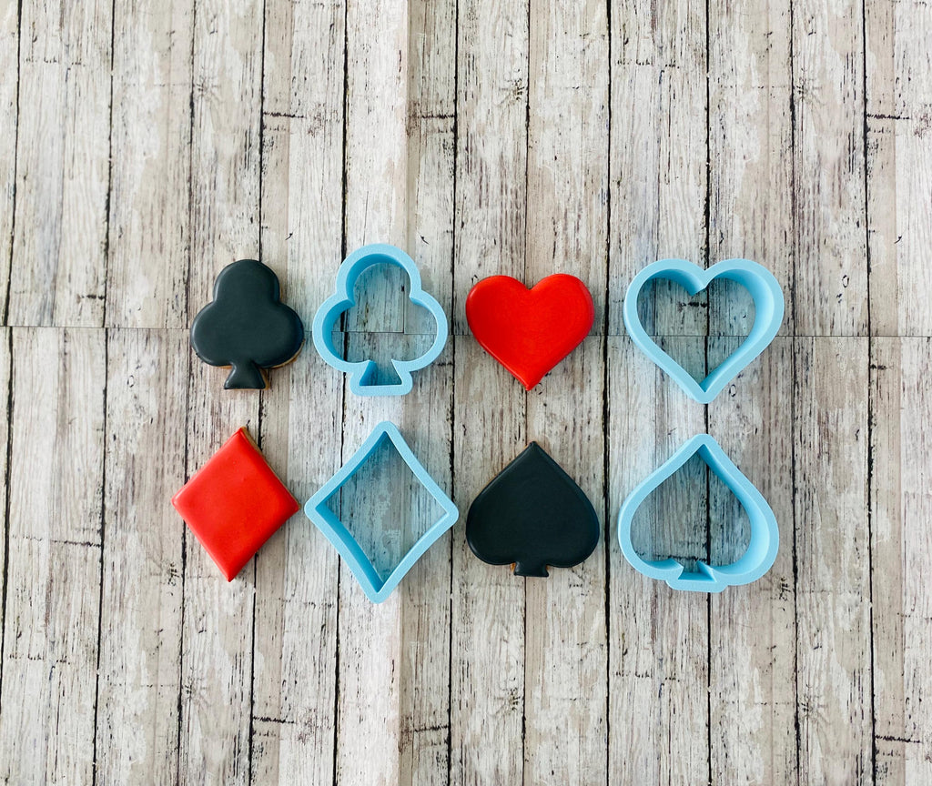 Poker Card Cookie Cutter Set, club cutter, spade cutter, diamond cutter, heart mini cutter, gambling cutter