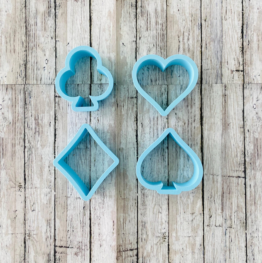 Poker Card Cookie Cutter Set, club cutter, spade cutter, diamond cutter, heart mini cutter, gambling cutter