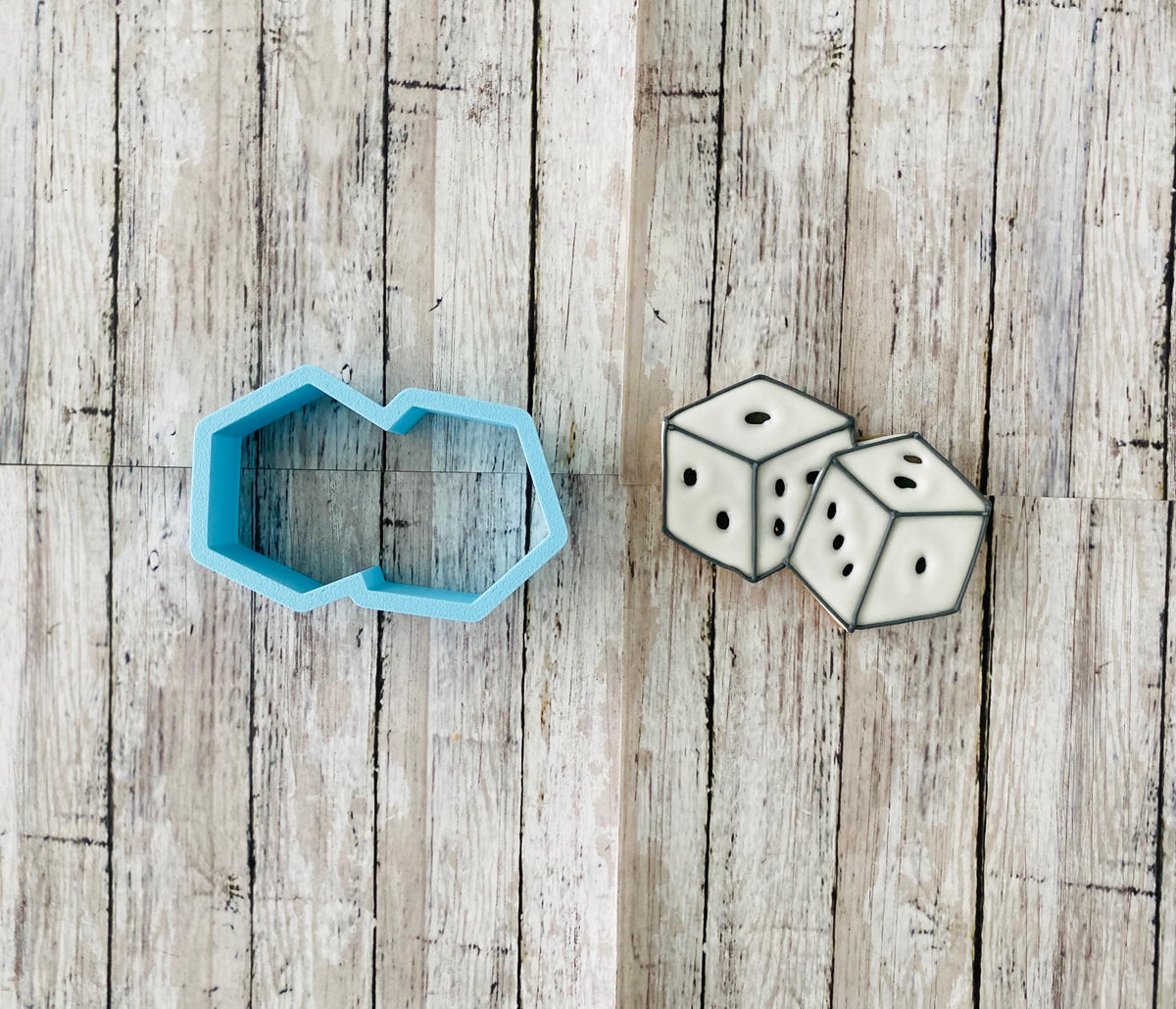 Double Dice Cookie Cutter, game cutter, gambling cutter, Vegas cutter, casino cutter