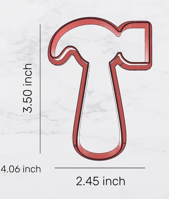 Hammer Cookie Cutter, Father's Day cutter, dad cutter, tool cutter, mens cutter
