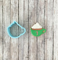 Coffee Mug with Cream Cutter, christmas mug cutter, Christmas cutter, hot chocolate cutter, coffe cutter, hot cocoa cutter