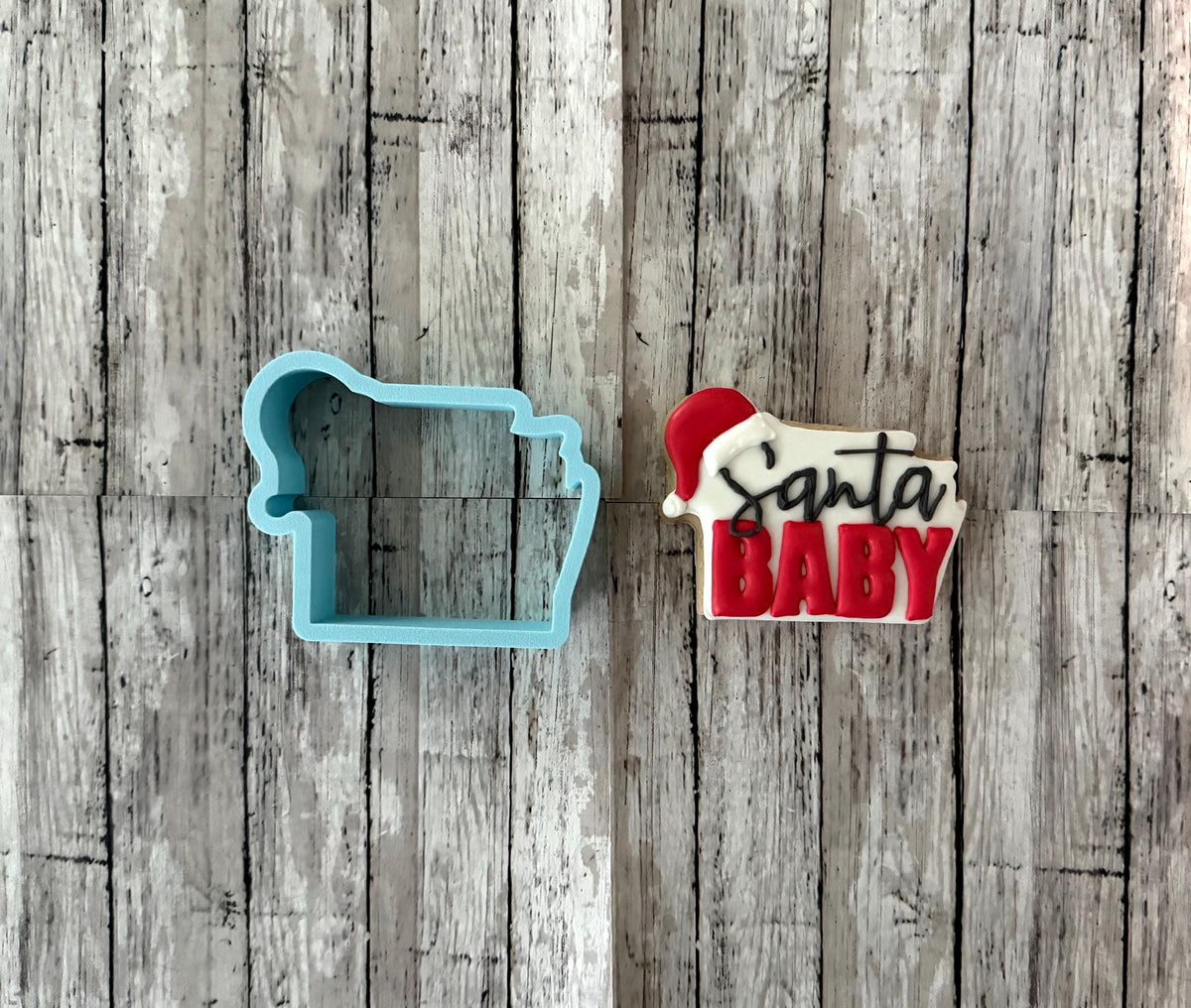 Santa Baby Word Cookie Cutter, santa cutter, merry Christmas cutter, Christmas cutter