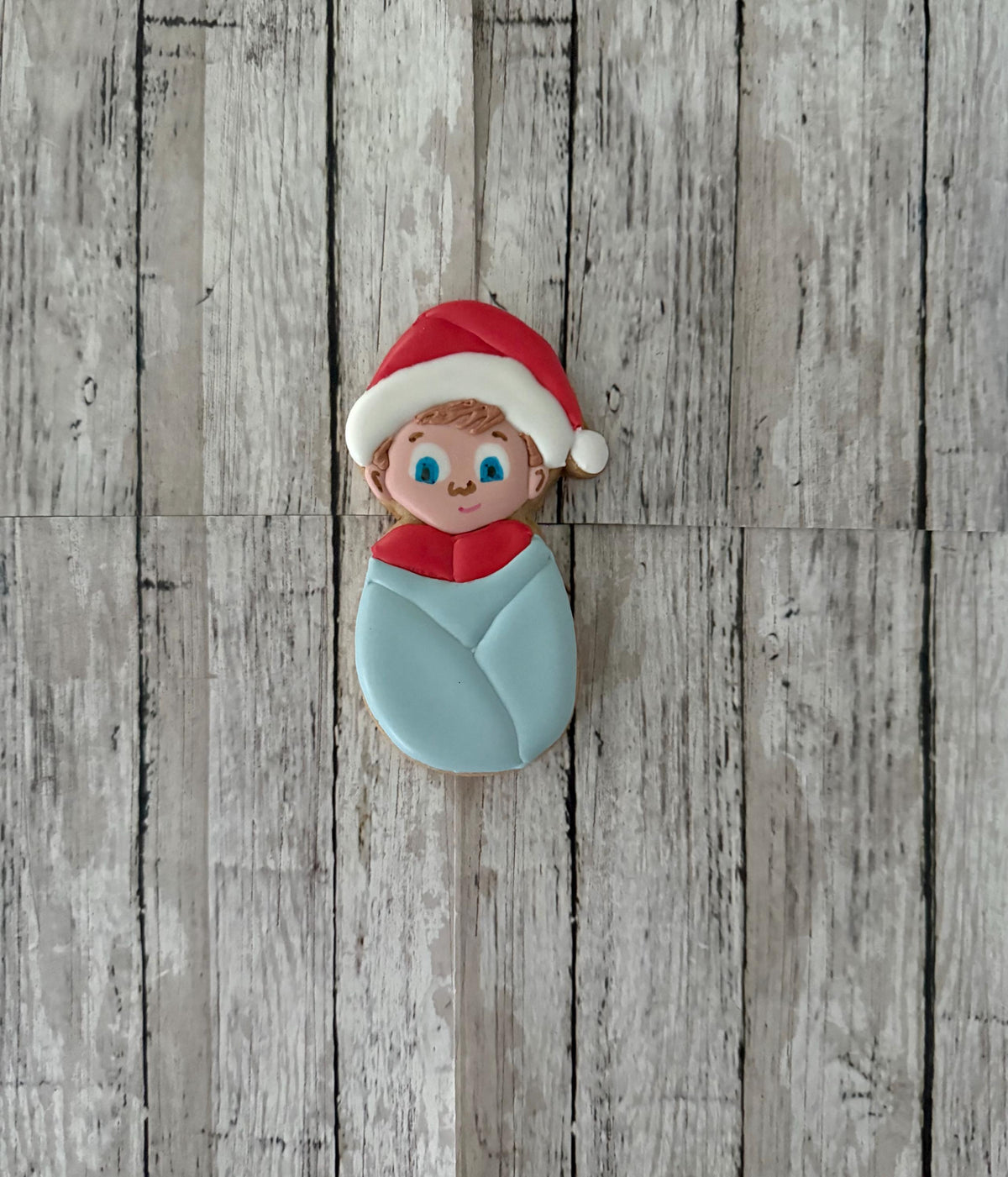 Santa Baby Cookie Cutter, baby shower cutter, swaddled baby cutter, Christmas cutter