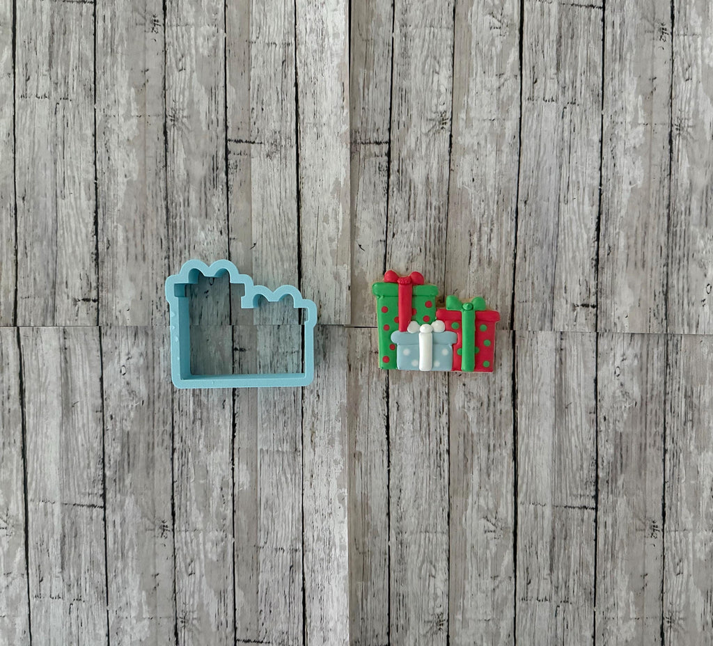 3 Present Cookie Cutter, Christmas cutter, gift cutter, multiple present cutter