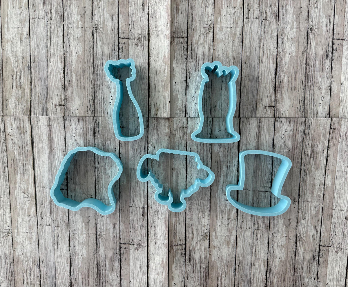 New Years Cookie Cutter Set, party cutter, champagne cutter, firework cutter, hat cutter