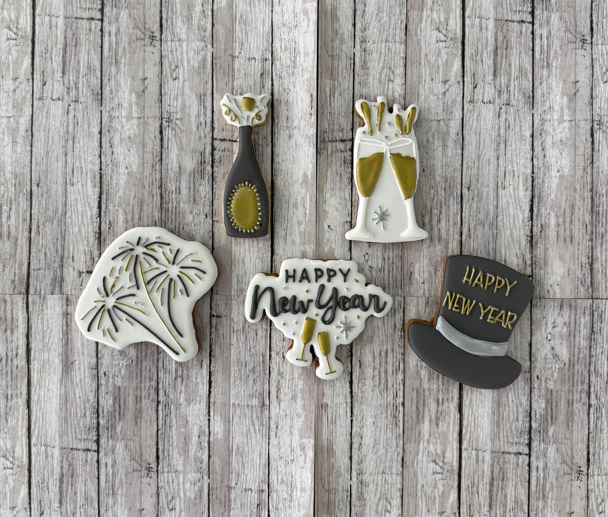 New Years Cookie Cutter Set, party cutter, champagne cutter, firework cutter, hat cutter