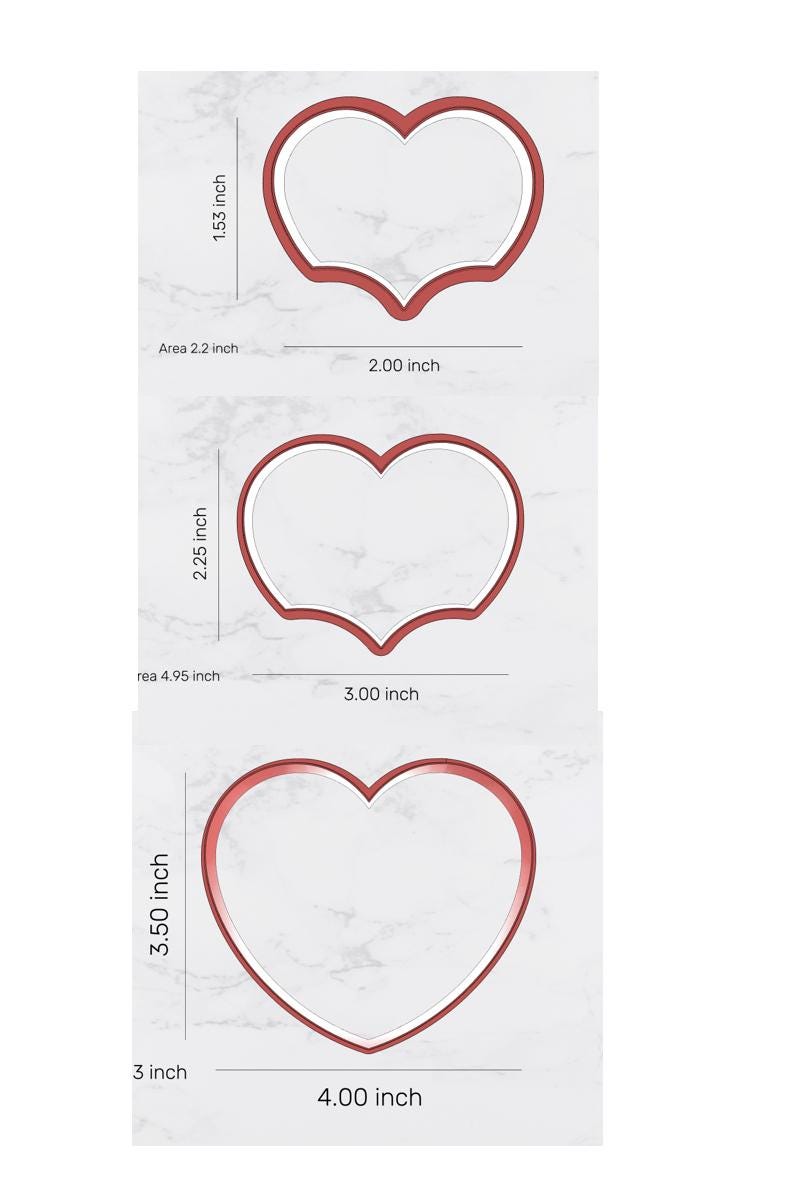 Stacked Hearts Cookie Cutter Set, valentines cutter, shape cutter, heart cutter, love cutter