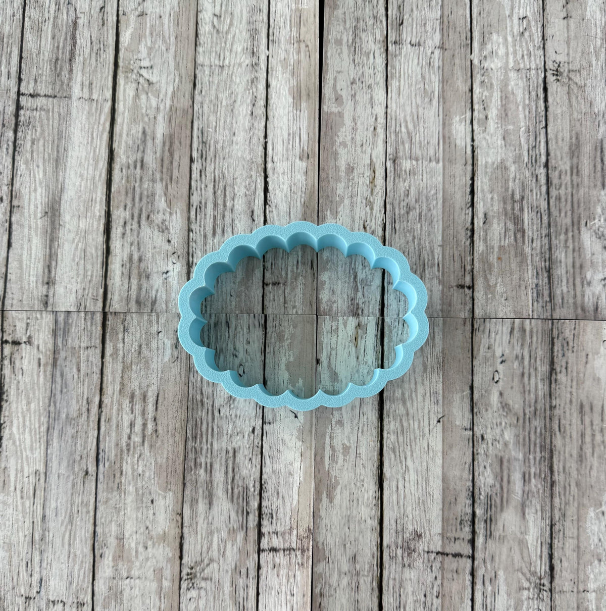 Scalloped Oval Cookie Cutter, frame cutter, wedding cutter, bridal shower cutter, plaque cutter, oval cutter, shape cutter