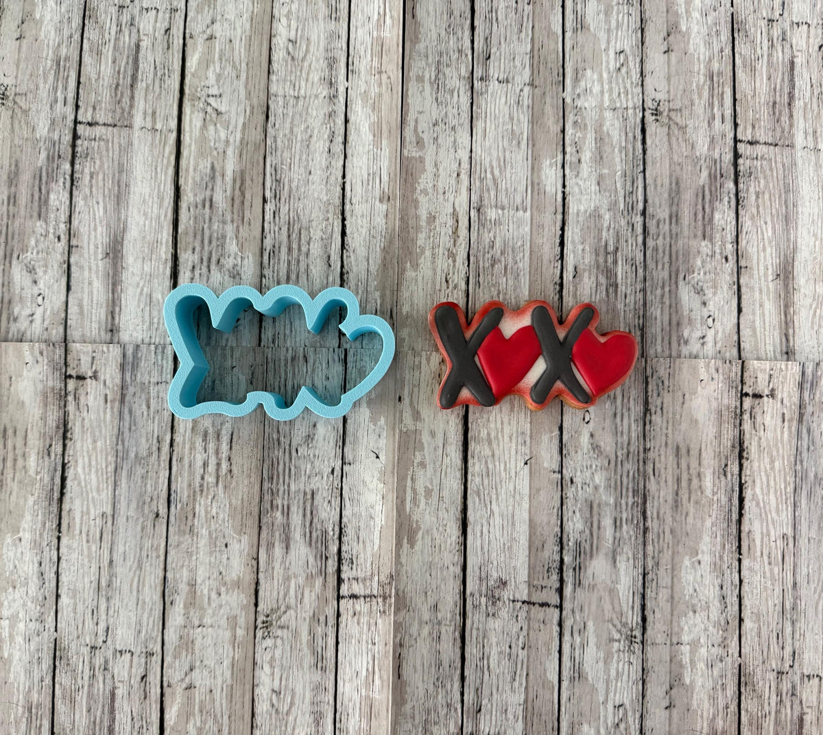 X and Heart Cookie Cutter, valentines cutter, hugs and kisses cutter, letters cutter, holiday cutter