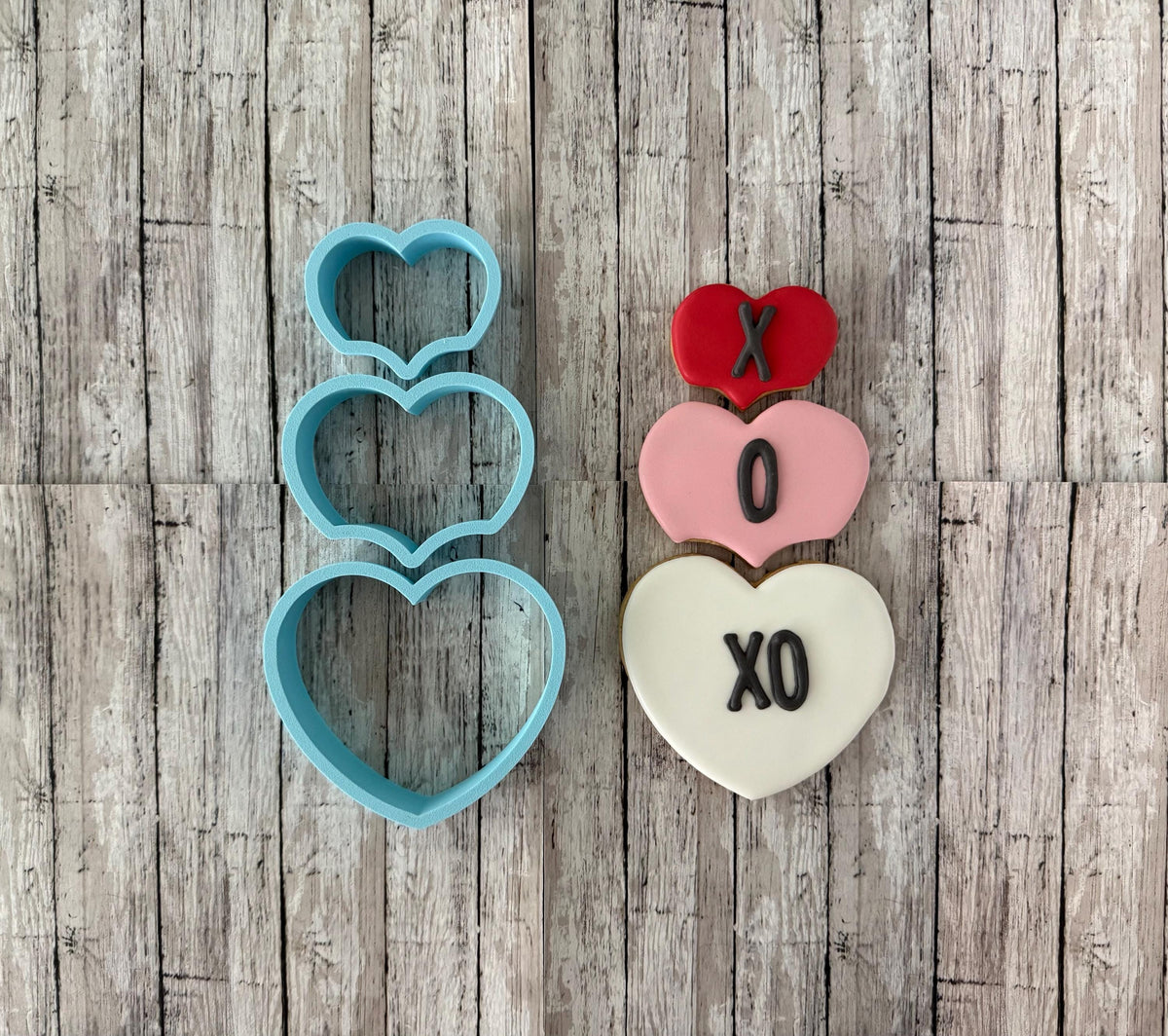 Stacked Hearts Cookie Cutter Set, valentines cutter, shape cutter, heart cutter, love cutter