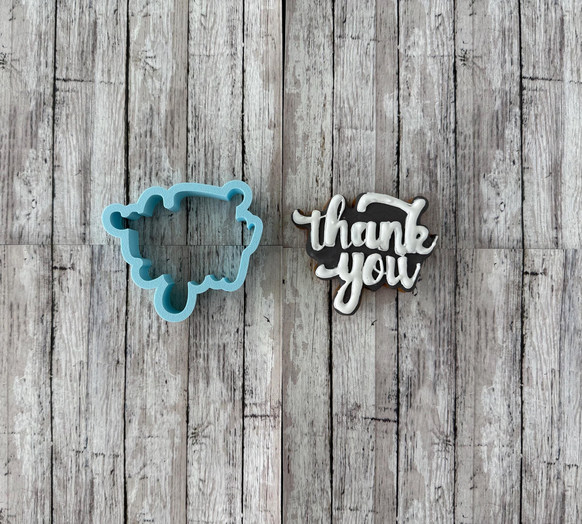 Thank You 1 Cookie Cutter, word cutter, grateful cutter, special cutter