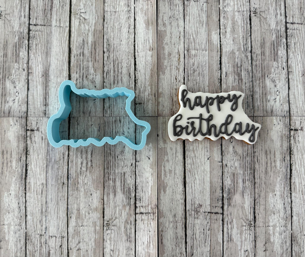 Happy Birthday 2 Cookie Cutter, Birthday Cutter, party Cutter, birthday words cutter
