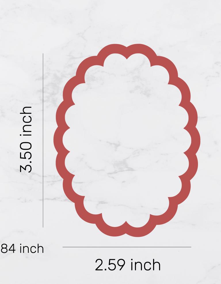 Scalloped Oval Cookie Cutter, frame cutter, wedding cutter, bridal shower cutter, plaque cutter, oval cutter, shape cutter