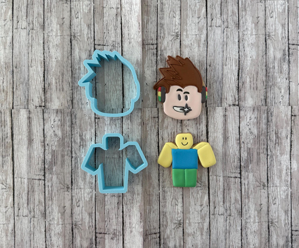 Gaming Cookie cutter Set, Gamer Head Cutter, box man cutter, Roblox cutter, gaming cutter, boys cutter