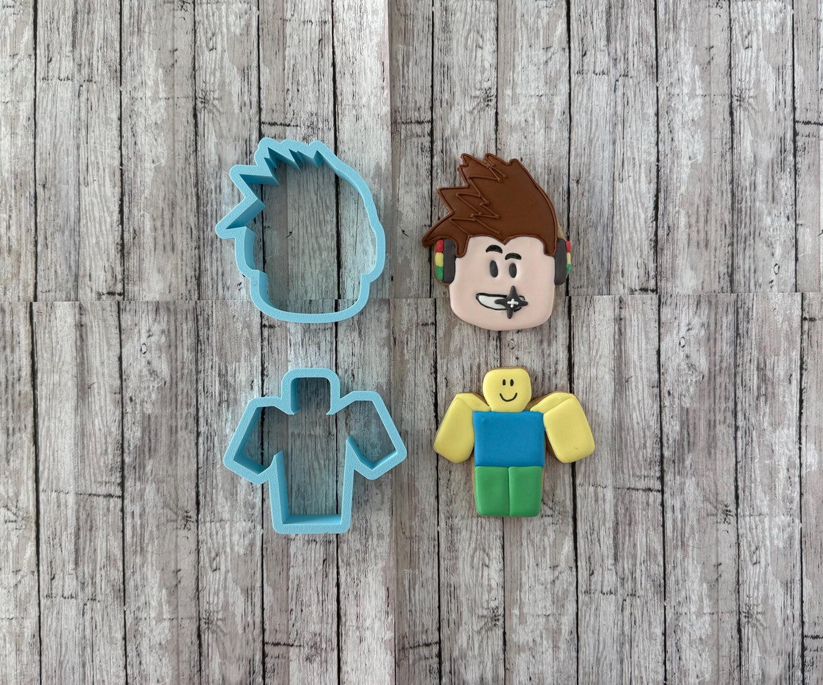Gaming Cookie cutter Set, Gamer Head Cutter, box man cutter, Roblox cutter, gaming cutter, boys cutter