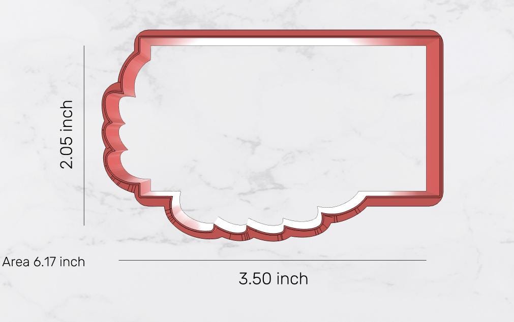 Greenery Rectangle Plaque Cookie Cutter, frame cutter, wedding cutter, floral cutter