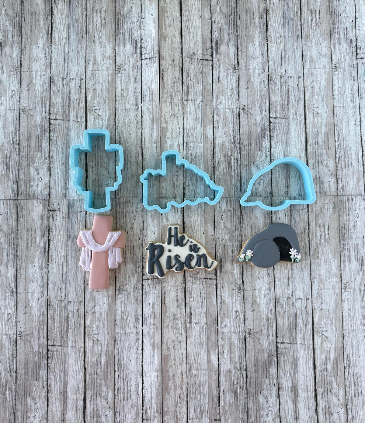 Easter Christian Cookie Cutter Set, Easter cutter, cross cutter, tomb cutter, Jesus cutter, he is risen cutter, holiday cutter